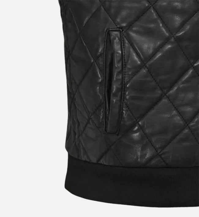 Men's Black Stallion Leather Biker Vest