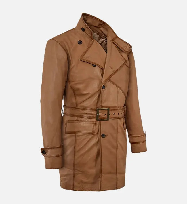 Men's Royal Flying Tan Burnished Leather Coat