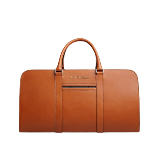 Executive Edge Cognac Leather Weekend/Travel Bag