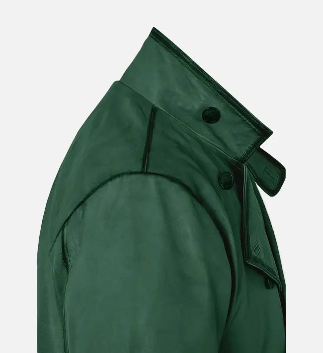 Men's Royal Flying Green Burnished Leather Coat