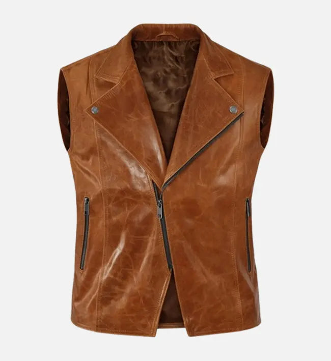 Men's Rider’s Edge Brown Leather Vest