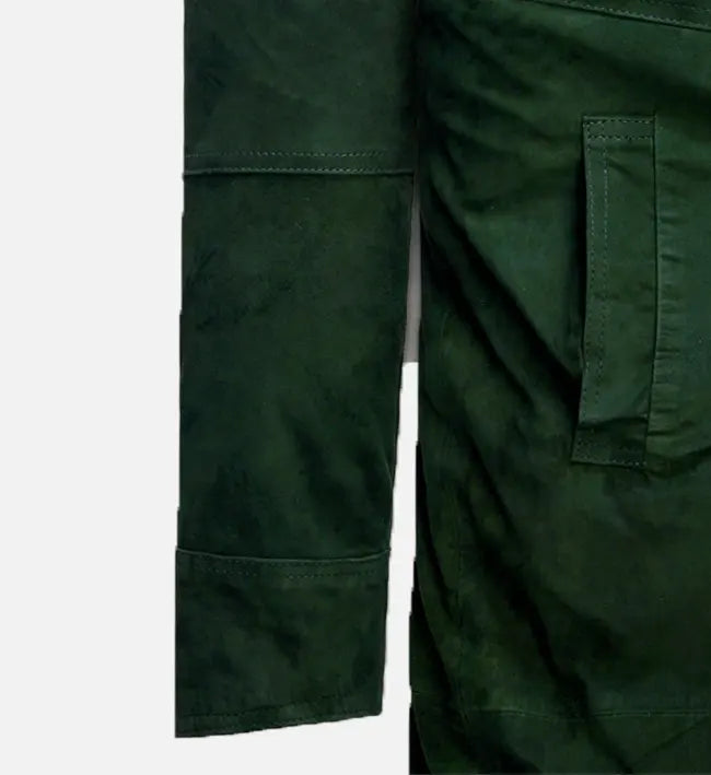 Men's Timber Green Suede Long Coat