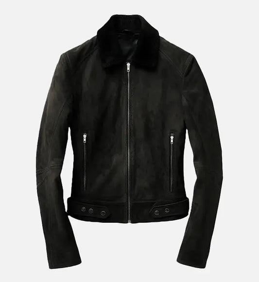 Men's Black Suede Leather Jacket