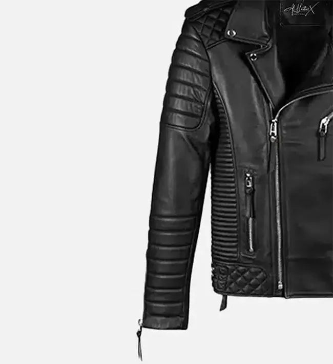 Men's Classic Black Biker Leather Jacket