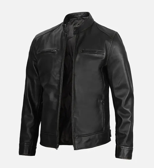 Men’s Dodge Black Leather Jacket