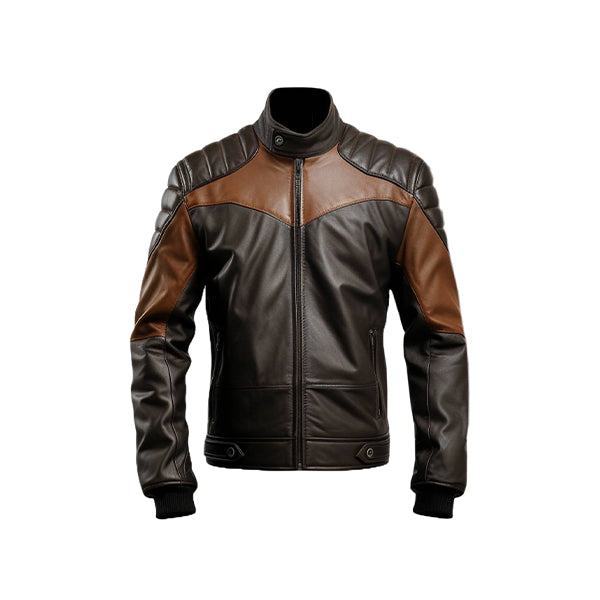 Men's Black Brown Biker Stylish Leather Jacket