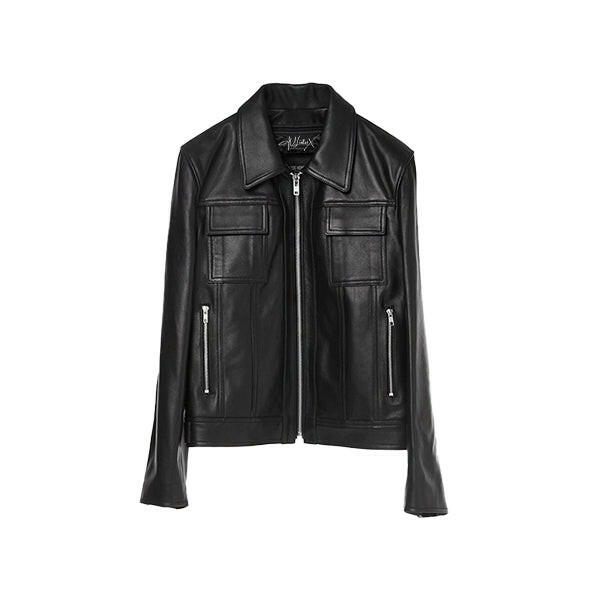 Men's Black Zip-Up Leather Jacket