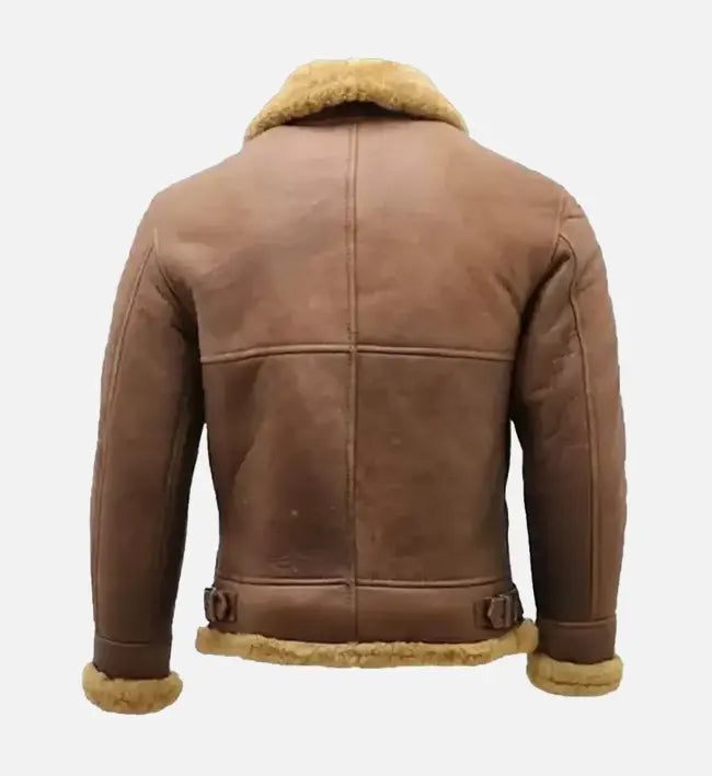 Men's Shearling Brown Leather Fur Jacket