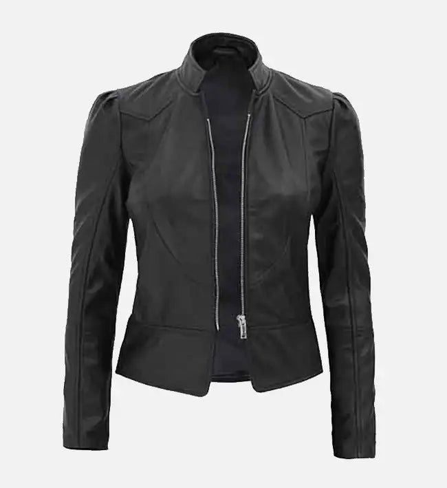 Women’s Black Slim Fit Leather Jacket