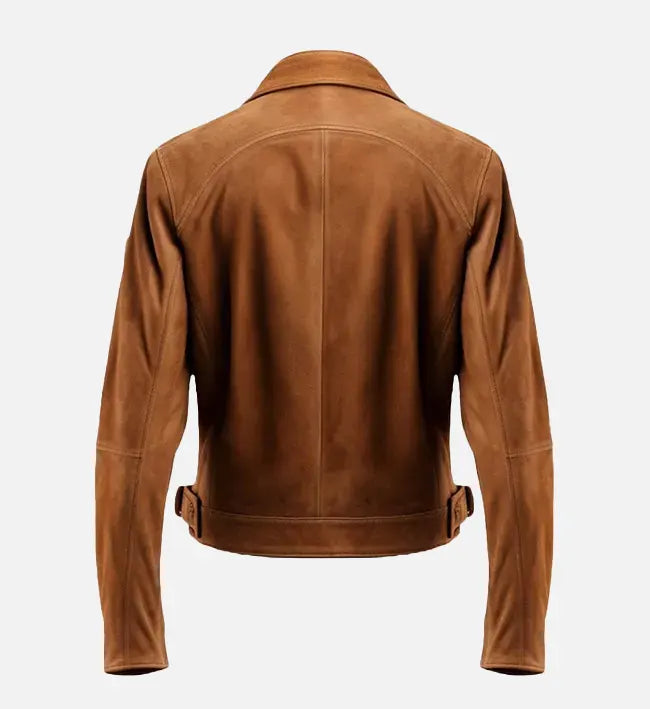 Men's Camel Brown Suede Leather Jacket