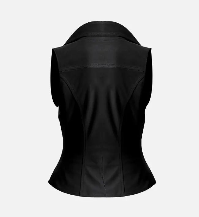 Women's Black Suede Leather Vest