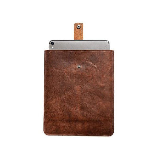 Whiskey Leather iPad Sleeve Vertical with Strap