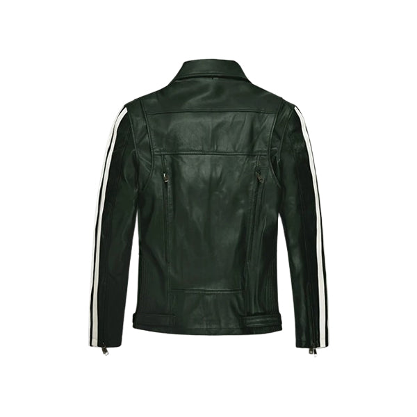 Men's Vintage Green Biker Leather Jacket
