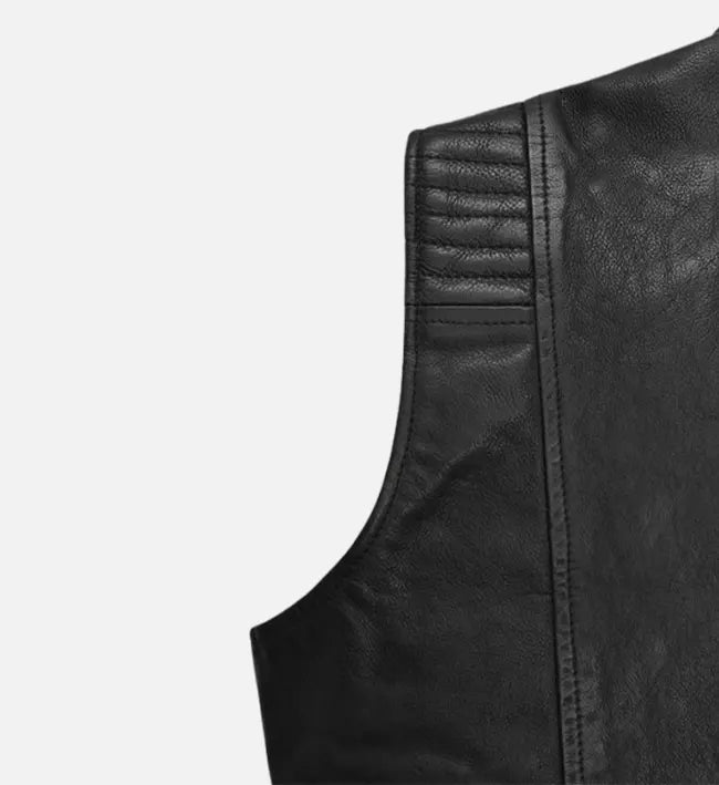 Men's Trailblazer Black Biker Leather Vest