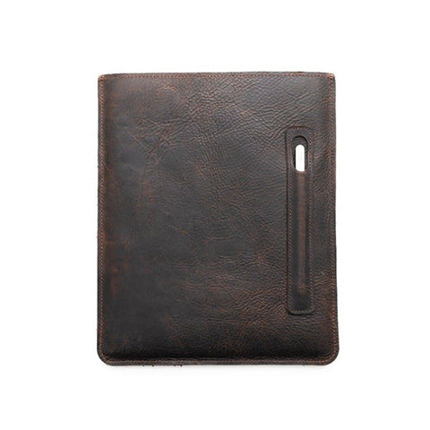 Leather iPad Sleeve Vertical Tobacco