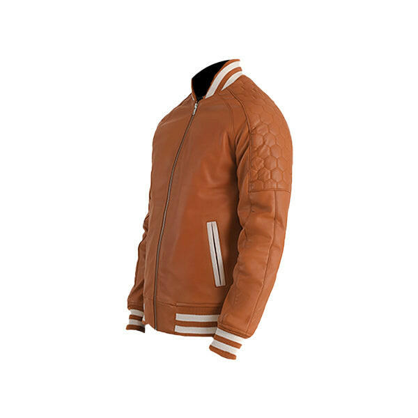Men's Brown Leather Varsity Jacket