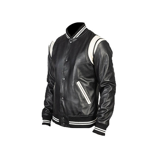 Men's Black Varsity Leather Jacket