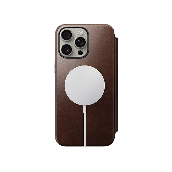 iPhone Modern Rustic Brown Leather Folio