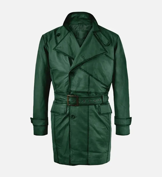 Men's Royal Flying Green Burnished Leather Coat