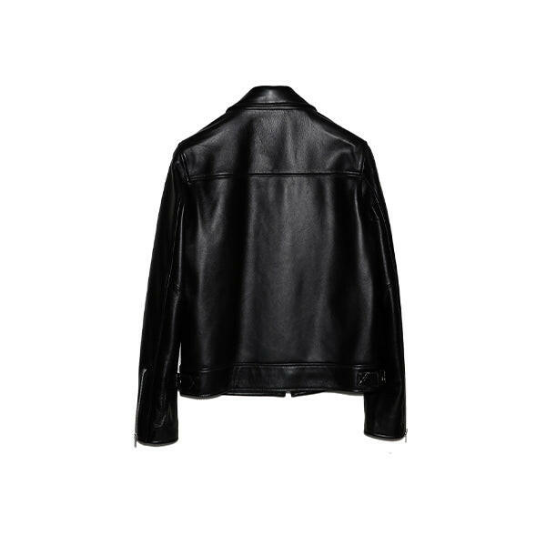 Men's Minimal Black Leather Jacket