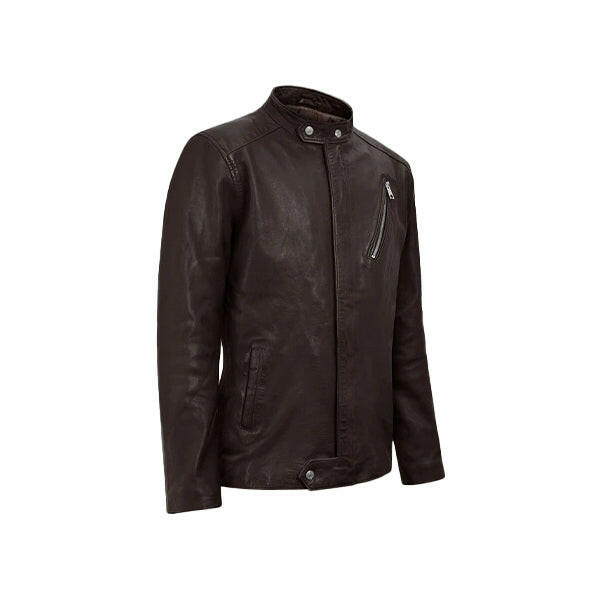 Men's Moto Brown Biker Leather Jacket