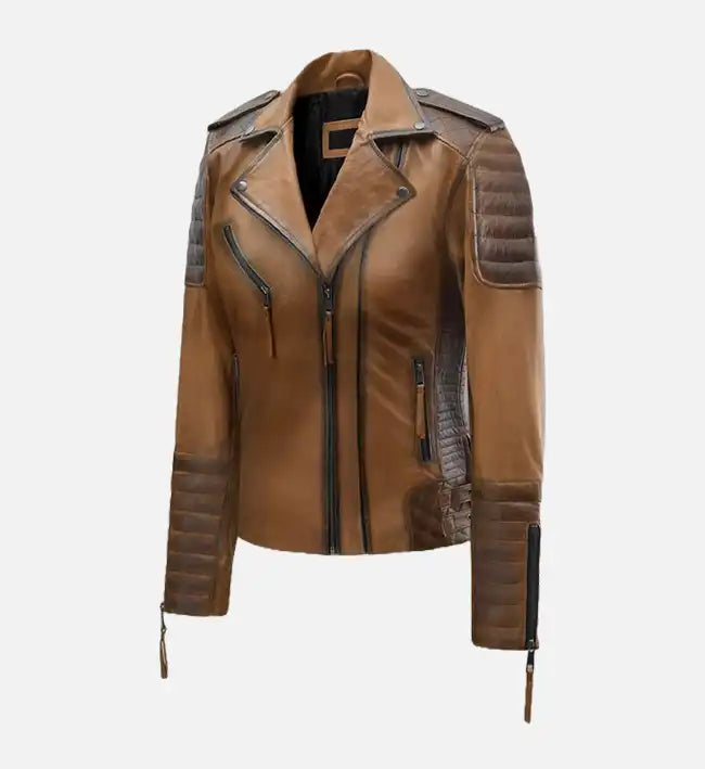 Women's Charlotte Burnt Tan Leather Jacket