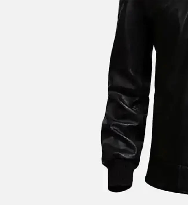 Men’s  Black Biker Bomber Leather Jacket