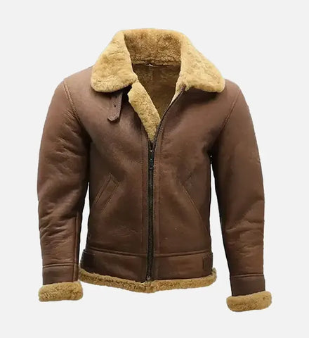 Men's Shearling Brown Leather Fur Jacket