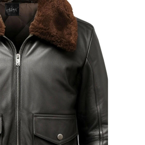 Men's Black G1 Aviator Leather Jacket