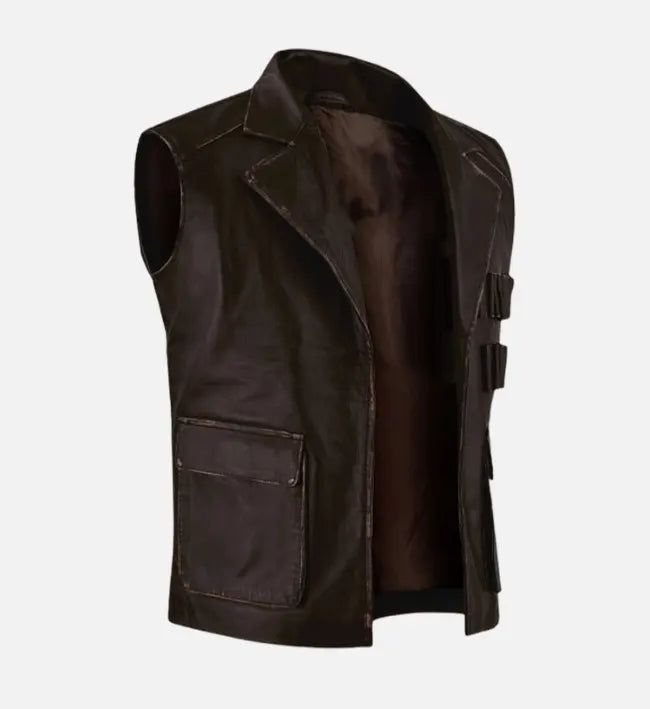 Men's Dark Brown Leather Vest