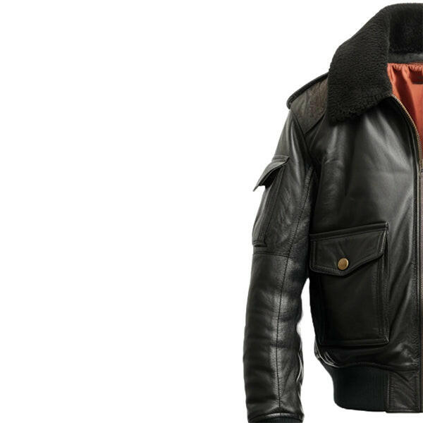 Men's Aviator Black Bomber Leather Jacket