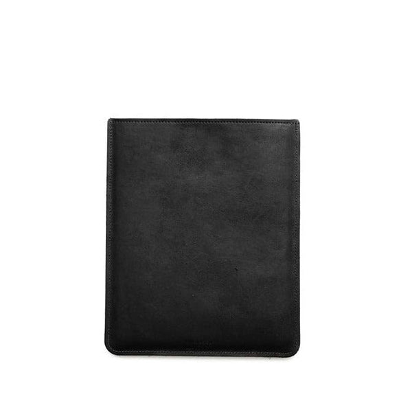 Black Leather iPad Sleeve Vertical