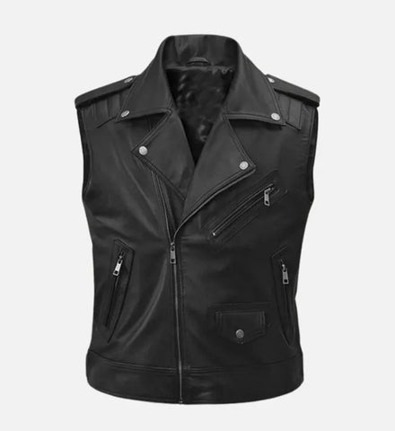 Men's Road Sovereign Black Leather Vest