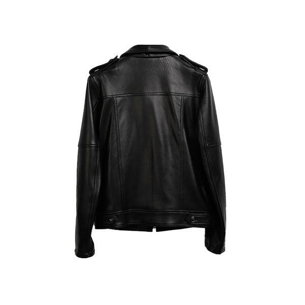 Women's Zip-Up Black Biker Leather Jacket