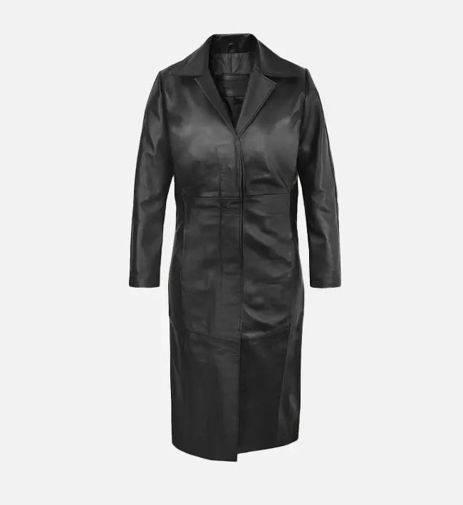 Women's Black Leather Coat