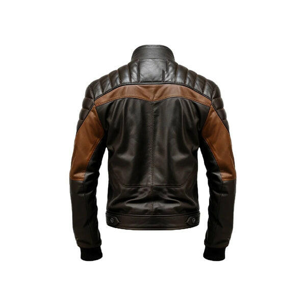 Men's Black Brown Biker Stylish Leather Jacket