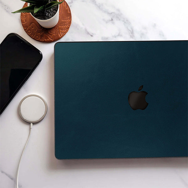 MacBook Pacific Blue Leather Case