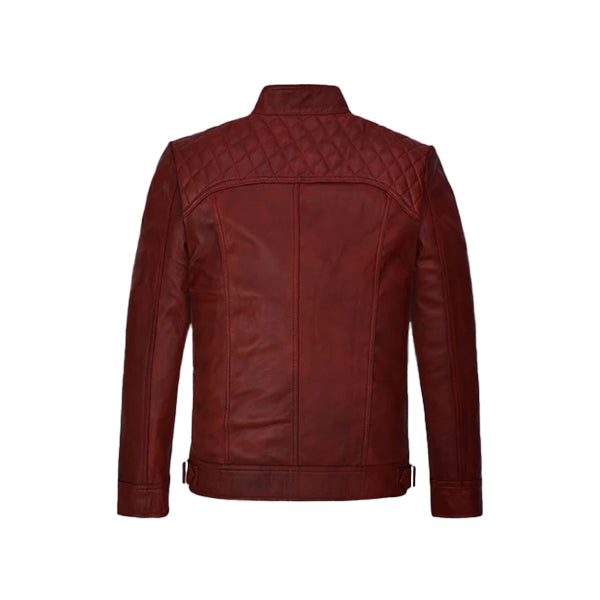 Men's Spanish Red Leather Jacket