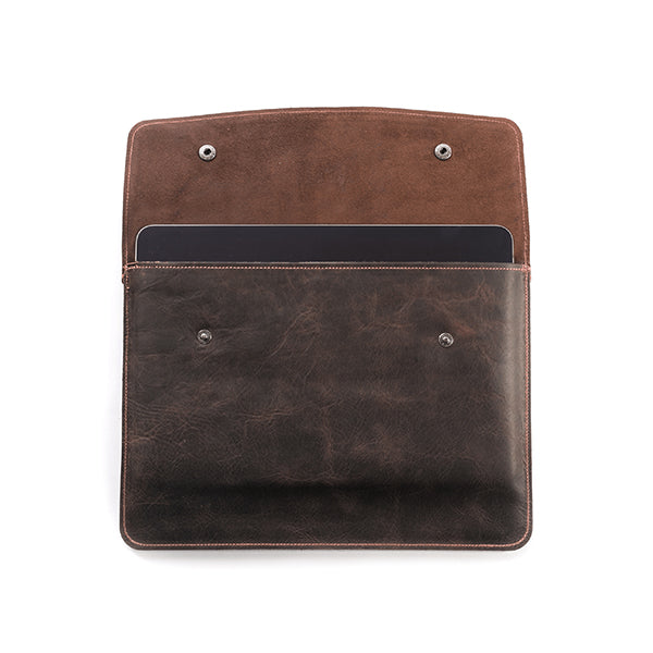 Leather iPad Sleeve Portfolio Tabaco