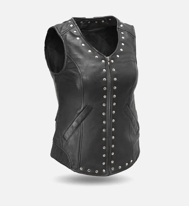 Women's Motorcycle Leather Vest