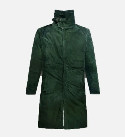 Men's Timber Green Suede Long Coat