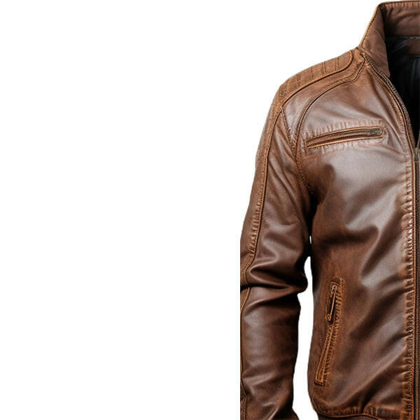 Men's Jordan Brown Leather Bomber Jacket