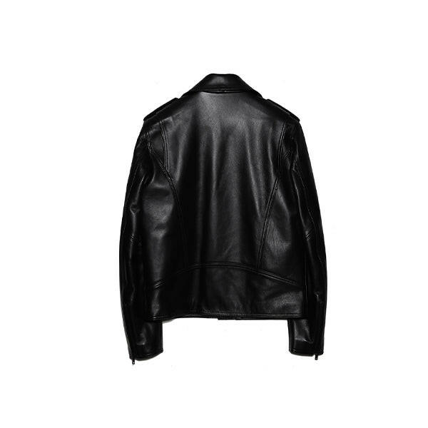 Men's All Black Zipper Biker Leather Jacket