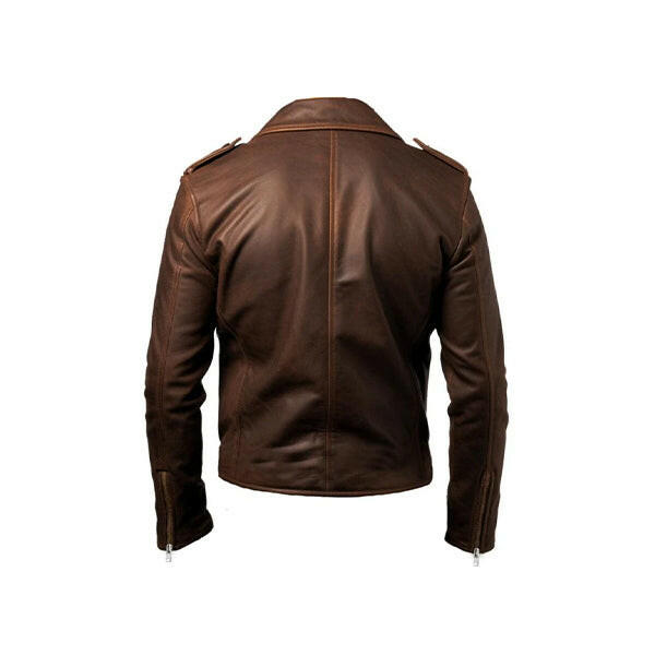 Men's Slimfit Rider Brown Leather Jacket