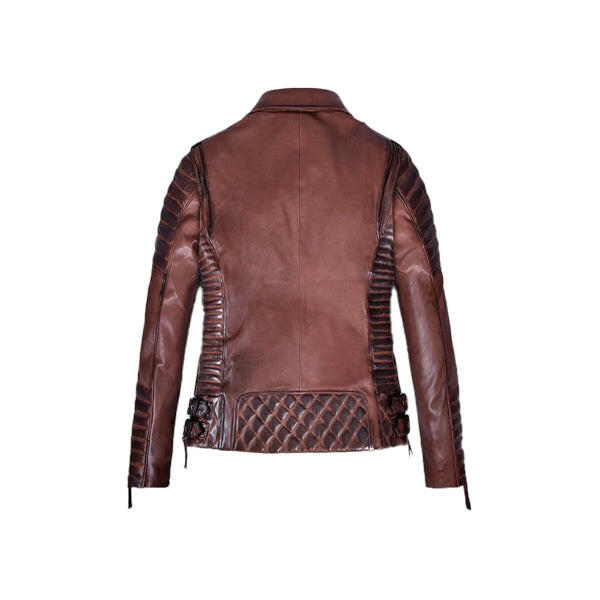 Men's Burnt Maroon Biker Leather Jacket