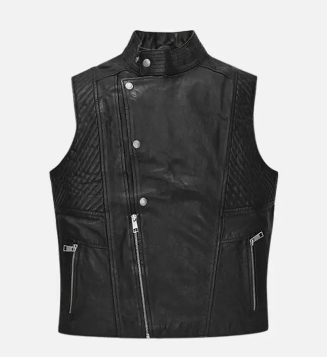 Men's Trailblazer Black Biker Leather Vest