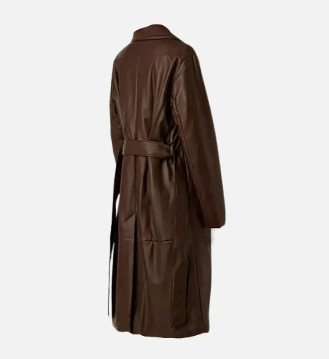 Women's 90s Vintage Leather Long Coat