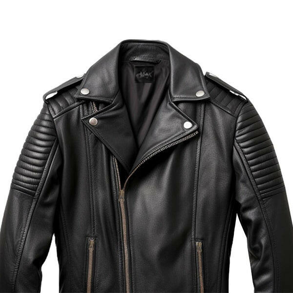 Men's Real Leather Black Biker Jacket