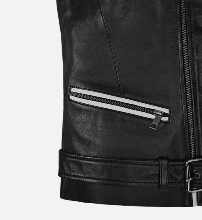 Men's Vanguard Black Biker Leather Vest