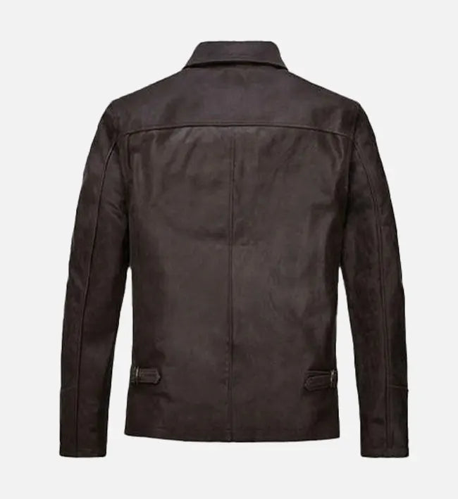 Men's Regular Fit Brown Leather Jacket